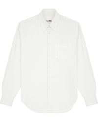 MM6 by Maison Margiela - Cut Out Detailed Buttoned Shirt - Lyst