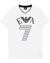 EA7 - Logo T-Shirt With Round Neck - Lyst
