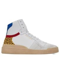 Saint Laurent - Sl-24 Mid-Top Lace-Up Sneakers - Lyst