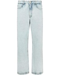 Fendi - Logo Patch Straight-Leg Jeans - Lyst