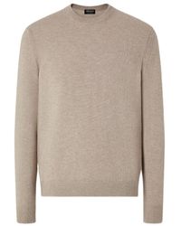ZEGNA - Light Taupe Oasi Cashmere Crewneck - Lyst