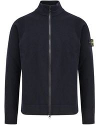 Stone Island - Logo Patch Zip-Up Cardigan - Lyst