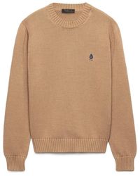 Prada - Logo Embroidered Jumper - Lyst