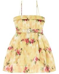 Ganni - Duchesse Belted Mini Dress - Lyst