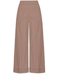 D.exterior - Pressed-Crease Turn-Up Cuff Trousers - Lyst