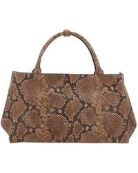 Gianni Chiarini - Amal Snake-Print Leather Tote Bag - Lyst