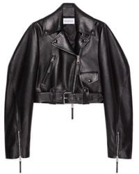 Givenchy - Leather Cropped Cocoon Jacket - Lyst