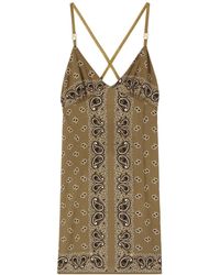 Palm Angels - Paisley-Printed V-Neck Slip Dress - Lyst
