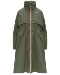 K-Way - Aube Long Hooded Jacket - Lyst