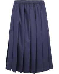Aspesi - Pleated Classic Midi Skirt - Lyst