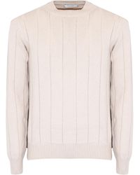 Cruciani - Ribbed Crew Neck Knitted Sweater - Lyst