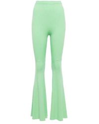 Self-Portrait - Rib-Knitted High-Rise Flared Pants - Lyst