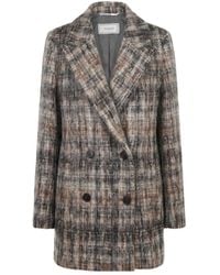 Peserico - Double-Breasted Checked Blazer - Lyst