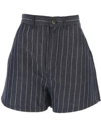 Emporio Armani - Striped High-Waisted Shorts - Lyst