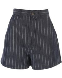 Emporio Armani - Striped High-Waisted Shorts - Lyst
