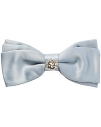 Erdem - Crystal-Embellished Satin Bow Hairclip - Lyst