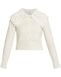 Erdem - Wool Crew Neck Cardigan - Lyst