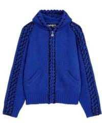 OPEN YY Appliqué Zipup Sweatshirt in Black | Lyst