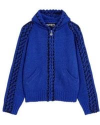 OPEN YY Appliqué Zipup Sweatshirt in Black | Lyst