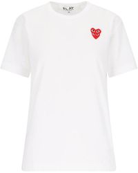 COMME DES GARÇONS PLAY - Comme Des Garçons Play Double Heart Crewneck T-Shirt - Lyst