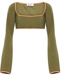The Attico - Square-Neck Jersey Crop Top - Lyst