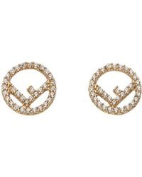 Fendi - Logo Embellished Earrings - Lyst
