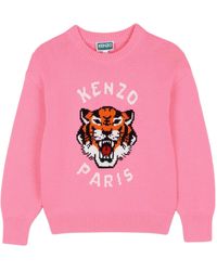 KENZO - Tiger-Motif Intarsia-Knit Sweater - Lyst
