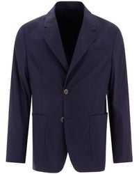 Prada - Single-Breasted Cotton Blend Jacket - Lyst