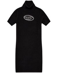 DIESEL - M-Argaret Logo Embroidered Short-Sleeved Dress - Lyst