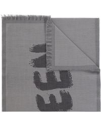 McQueen - Wool Logo Print Scarf - Lyst