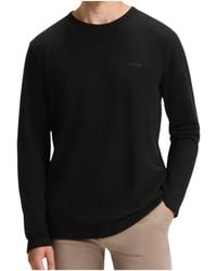 BOSS - Crew Neck Long-Sleeved T-Shirt - Lyst