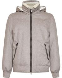 Brunello Cucinelli - Shearling-Lined Hooded Jacket - Lyst