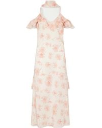 Rodarte - Daisy Ruffled Floral-Print Silk Chiffon Midi Dress - Lyst