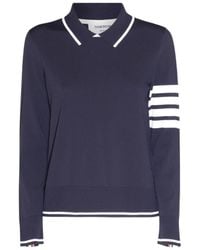 Thom Browne - 4-Bar Stripe Knitted Polo Jumper - Lyst