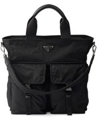 Prada - Explore Re-Nylon And Leather Tote Bag - Lyst