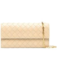 Bottega Veneta - Woven Fold-Over Chained Shoulder Bag - Lyst