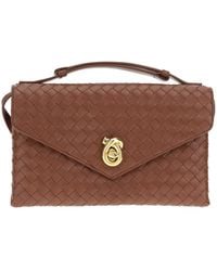 Bottega Veneta - Intrecciato Knot Lock Crossbody Bag - Lyst