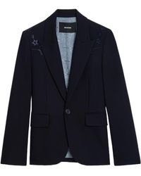 Zadig & Voltaire - Vavy Rhinestone-Embellished Blazer - Lyst