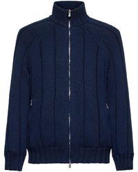 Brunello Cucinelli - Zip-Up Ribbed-Knit Jacket - Lyst