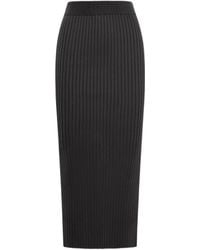 Jil Sander - Ribbed-Knit Pull-On Midi Skirt - Lyst