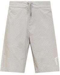 Thom Browne - Striped Drawstring Swimming Shorts - Lyst