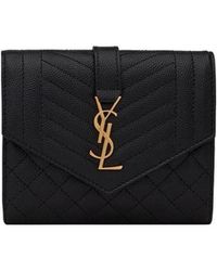 Saint Laurent - Monogram Compact Tri-Fold Wallet - Lyst