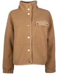 Barbour - Standcollar Fleece Cropped Jacket - Lyst