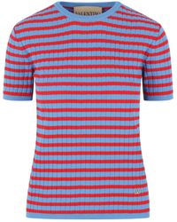 Valentino - Striped Crewneck Jumper - Lyst