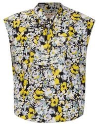 Marni - Pop Flowers Print Poplin Sleeveless Blouse - Lyst