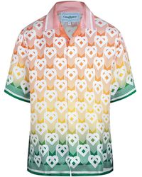 CASABLANCA - Gradient Heartpattern Campcollar Shortsleeve Shirt - Lyst