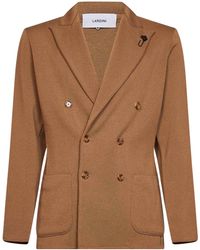 Lardini - Double-Breasted Patch-Pocket Blazer - Lyst