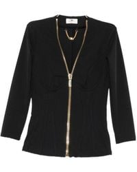 Elisabetta Franchi - Zip-Front Fitted Jacket - Lyst
