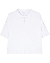 Majestic Filatures - Short-Sleeved Blouse With Slit Collar - Lyst