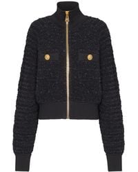 Balmain - Tweed Bomber Jacket - Lyst